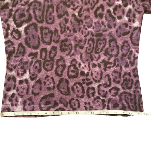 PLANET Purple Soft & Stylish Leopard Animal Print Sweater Top  (Size Medium), - Picture 6 of 11